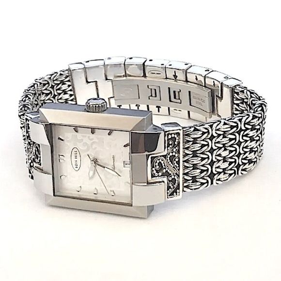 LOIS HILL Sterling Silver Bracelet Automatic Swiss Movement Watch NWOT - Picture 8 of 12